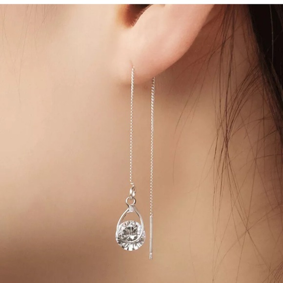 Jewelry - Fashion Long 925 Silver Drop Earrings for Women
